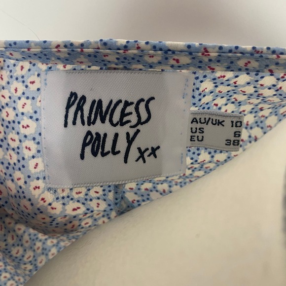 Princess Polly Light Blue Ditsy Floral Print Blouse - Picture 5 of 6